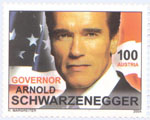 Österreich, Briefmarke aus 2004, "Arnold Schwarzenegger"