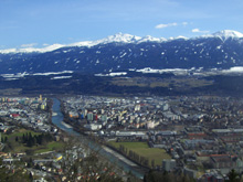 Innsbruck, Blick von der Bergstation der Hungerburgbahn