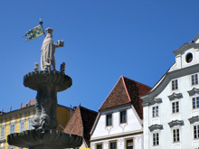 Steyr, Brunnen auf dem Stadtplatz